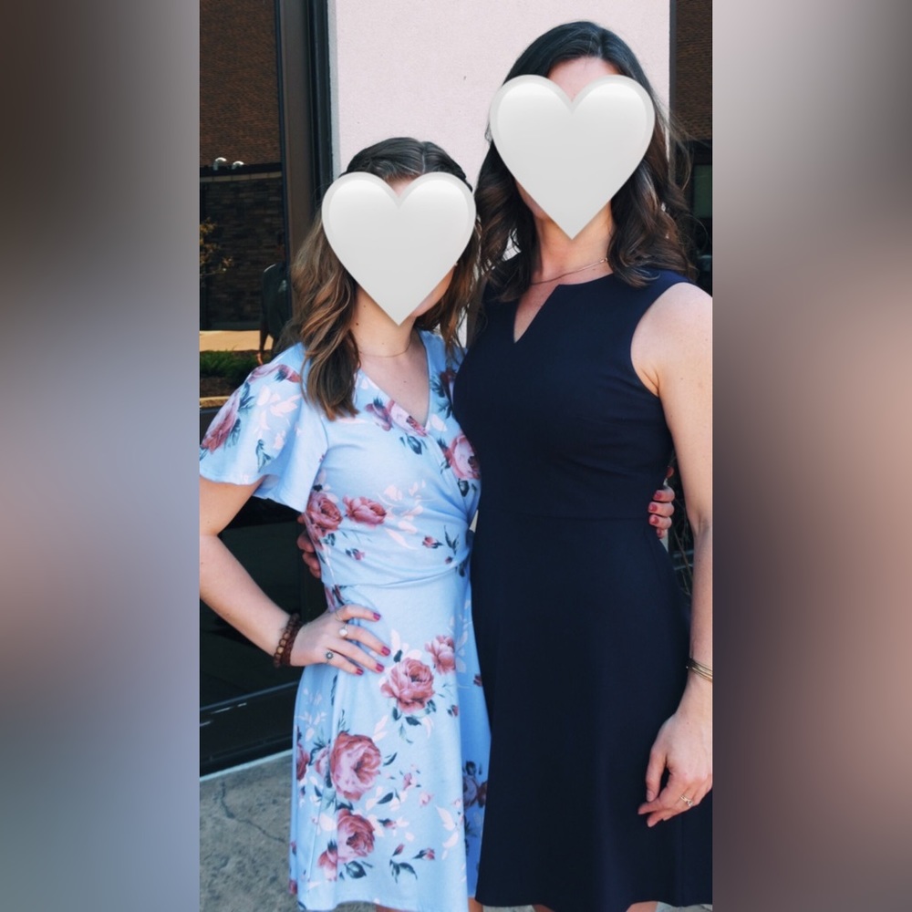 Blue Floral Francesca’s Dress w/ Tie